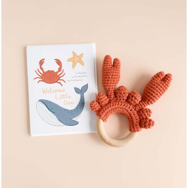 Nautical Baby Swaddle and Teether Set, Crab - Mixed Gift Set - 2