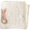 Bow Baby Swaddle and Teether Set, Pink Bunny - Mixed Gift Set - 1 - thumbnail