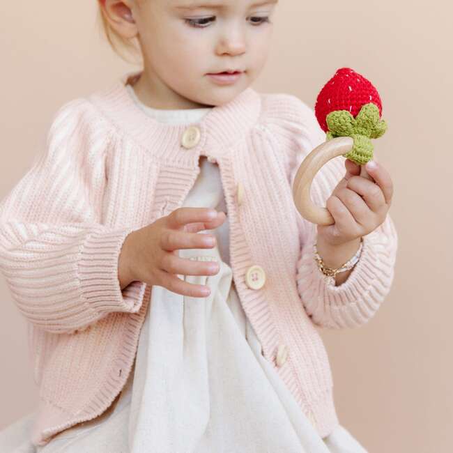 Strawberry Baby Swaddle, Onesie, and Teether Set, Strawberry - Mixed Gift Set - 5