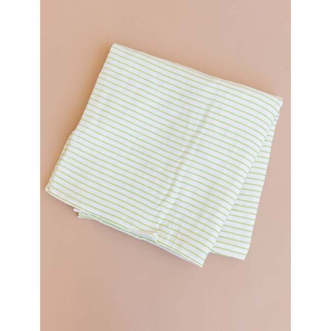Green Stripe Baby Swaddle and Teether Set, Orange - Mixed Gift Set - 3