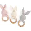 Bow Baby Swaddle and Teether Set, Pink Bunny - Mixed Gift Set - 4