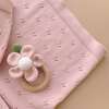 Blush Pique Baby Blanket Pink Flower Rattle Gift Set - Mixed Gift Set - 5