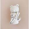 Blue Stripe Baby Swaddle and Lovey Set, Cream Bear - Mixed Gift Set - 4
