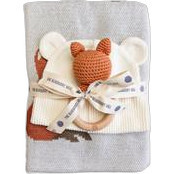 ABC Baby Blanket Hat Teether Gift Set, Fox