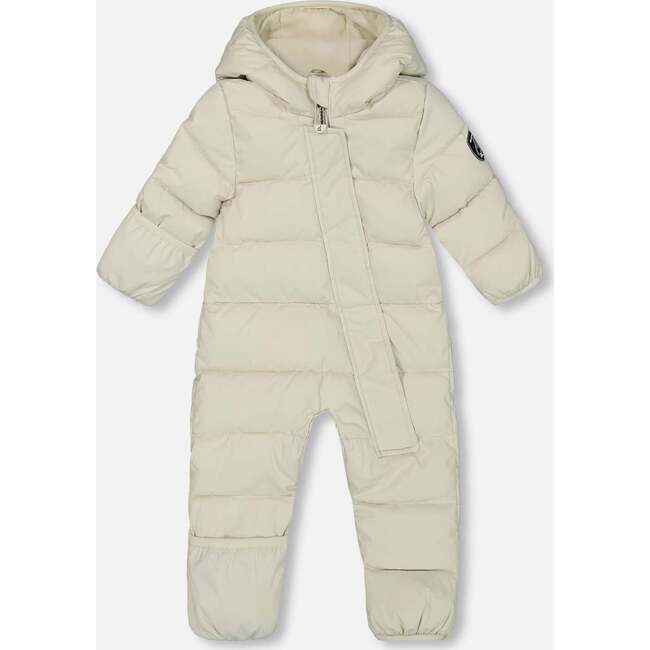 One-Piece Baby Cloud Compressible Snowsuit Designed for Car Seat Off-White, White Asparagus
