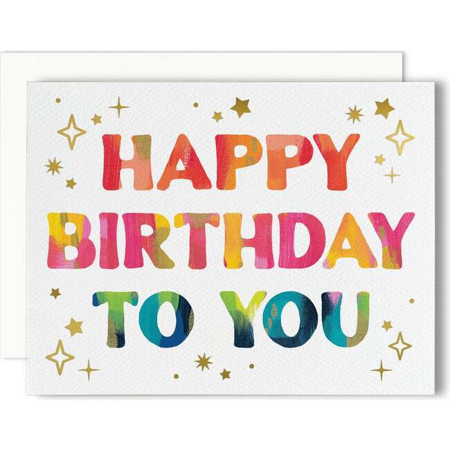 Starry Rainbow Birthday Greeting Card