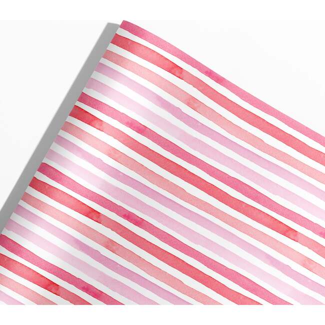 Pink Watercolor Stripes Gift Wrap