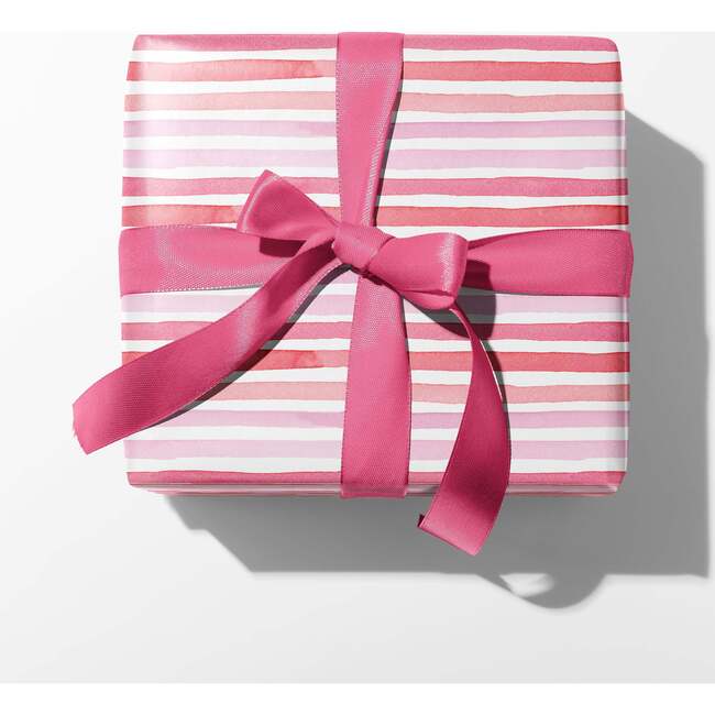Pink Watercolor Stripes Gift Wrap - Party - 2
