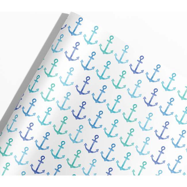 Blue Anchors Coastal Gift Wrap