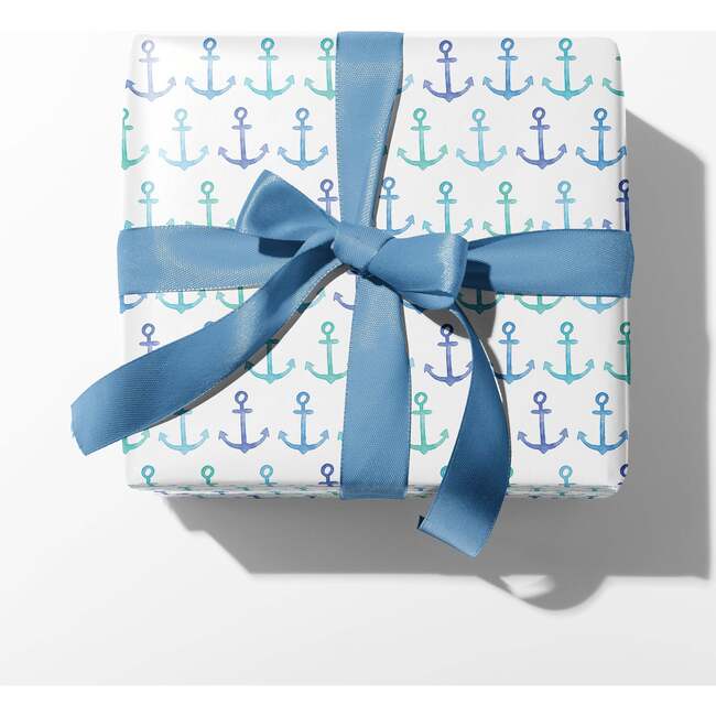 Blue Anchors Coastal Gift Wrap - Party - 4