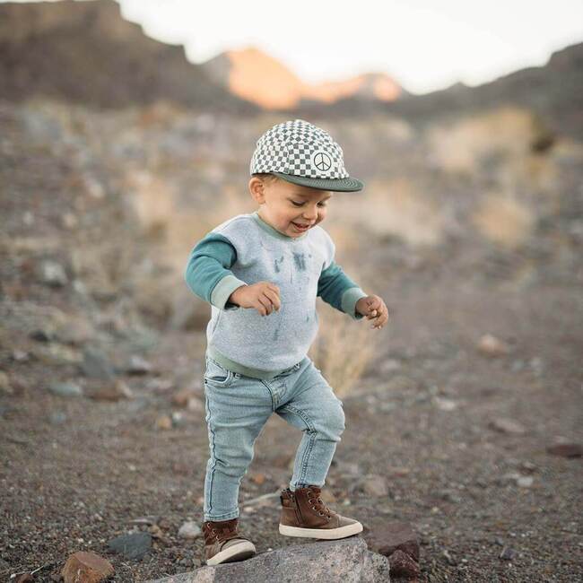 Peace Checkered Kids Hat - Hats - 6
