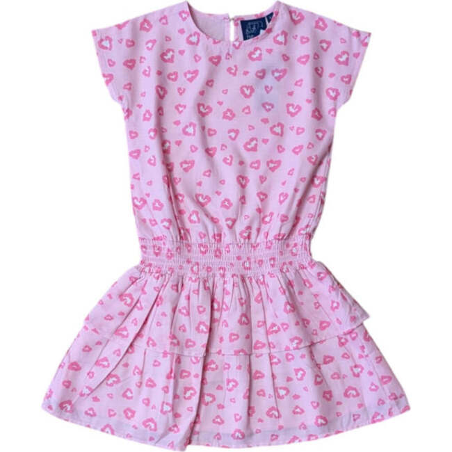Leopard Hearts Tween Smock Waist Dress