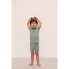Kids TENCEL Modal Unisex Short PJ Set, EUCALYPTUS/IVORY - Pajamas - 1 - thumbnail