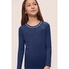 Kids TENCEL Modal Unisex Long PJ Set, NAVY/IVORY - Pajamas - 2