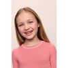 Kids TENCEL Modal Unisex Long PJ Set, SUNKISSED CORAL/IVORY - Pajamas - 2