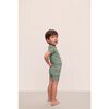 Kids TENCEL Modal Unisex Short PJ Set, EUCALYPTUS/IVORY - Pajamas - 5
