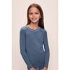 Kids TENCEL Modal Unisex Long PJ Set, COASTAL BLUE/ICE BLUE - Pajamas - 1 - thumbnail
