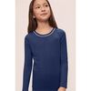 Kids TENCEL Modal Unisex Long PJ Set, NAVY/IVORY - Pajamas - 5