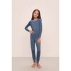 Kids TENCEL Modal Unisex Long PJ Set, COASTAL BLUE/ICE BLUE - Pajamas - 2