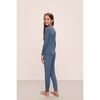 Kids TENCEL Modal Unisex Long PJ Set, COASTAL BLUE/ICE BLUE - Pajamas - 3