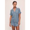 Gisele TENCEL Modal Relaxed Short PJ Set, FADED DENIM/IVORY - Pajamas - 1 - thumbnail