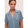 Gisele TENCEL Modal Relaxed Short PJ Set, FADED DENIM/IVORY - Pajamas - 2