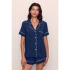 Gisele TENCEL Modal Relaxed Short PJ Set, NAVY/IVORY - Pajamas - 1 - thumbnail