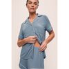 Gisele TENCEL Modal Relaxed Short PJ Set, FADED DENIM/IVORY - Pajamas - 3