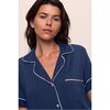 Gisele TENCEL Modal Relaxed Short PJ Set, NAVY/IVORY - Pajamas - 2