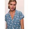 Gisele Printed TENCEL Modal Shortie Short PJ Set, DALAMATIAN FADED DENIM/IVORY - Pajamas - 2