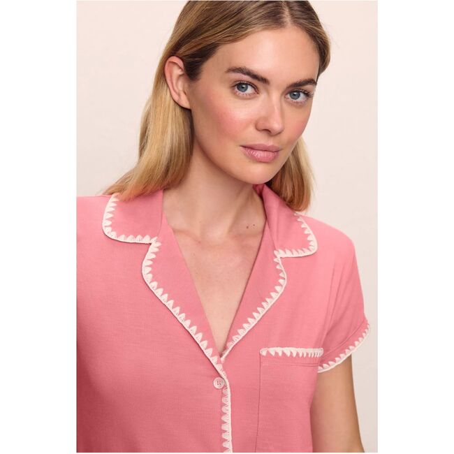 Frida TENCEL Modal Shortie Short PJ Set, SUNKISSED CORAL/IVORY - Pajamas - 2