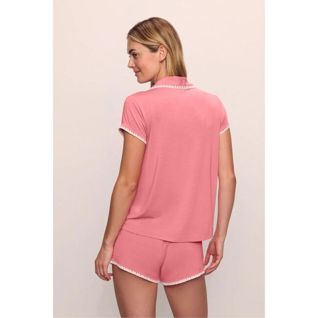 Frida TENCEL Modal Shortie Short PJ Set, SUNKISSED CORAL/IVORY - Pajamas - 3