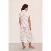 Gisele Printed TENCEL Modal Short Sleeve Cropped PJ Set, FLORAL BLOOM IVORY/VANILLA CREAM - Pajamas - 3