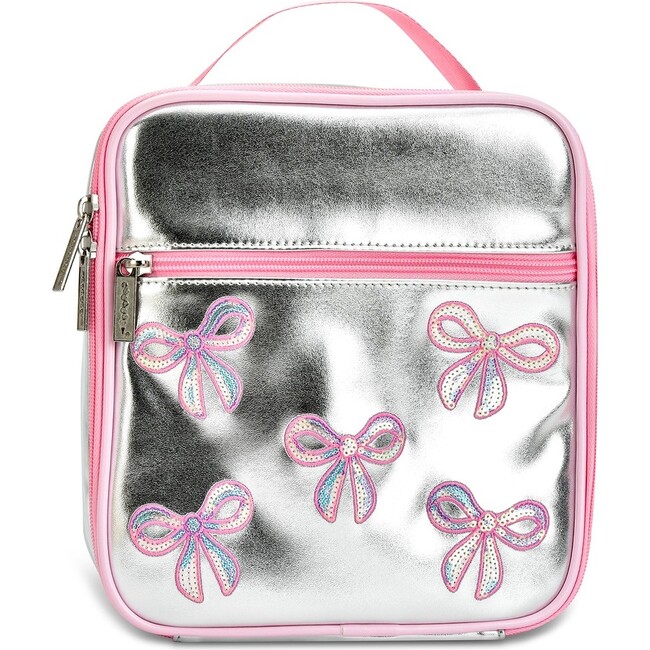 Silver Sequin Bows Lunch Tote