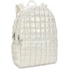Pearl White Shiny Puffer Backpack - Backpacks - 2