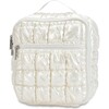 Pearl White Shiny Puffer Lunch Tote - Lunchbags - 2