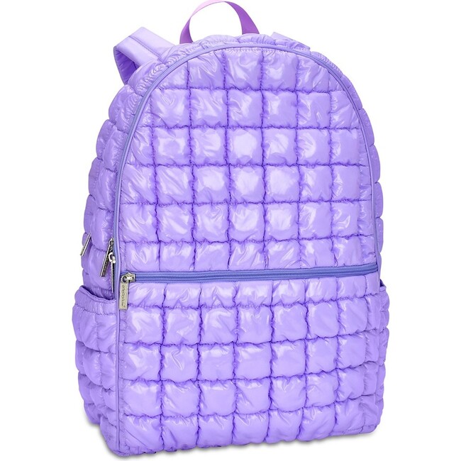 Lavender Shiny Puffer Backpack - Backpacks - 2