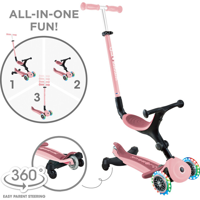 Go Up Active Lights 360, Pastel Pink - Scooters - 7