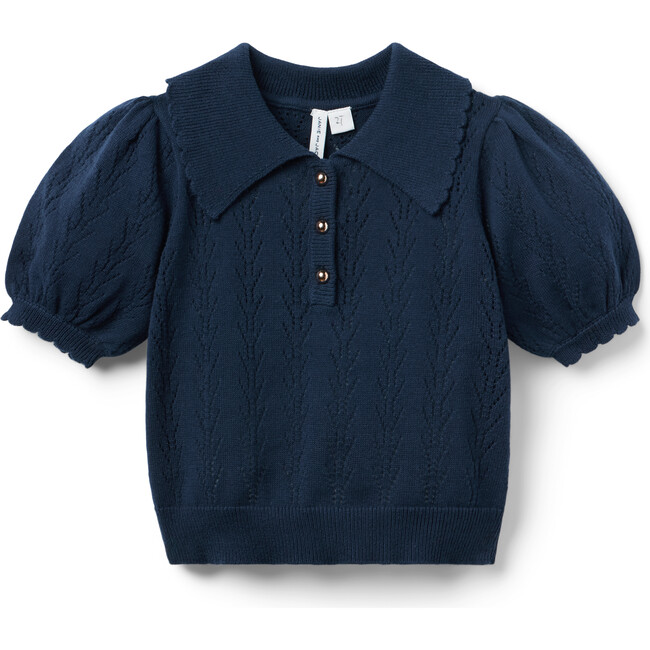Pointelle Sweater Polo