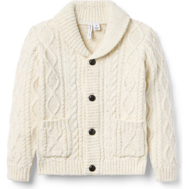 Cable Knit Shawl Collar Cardigan