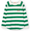 Anteater Kid Long Sleeve T-Shirt, Green Stripes - T-Shirts - 1 - thumbnail
