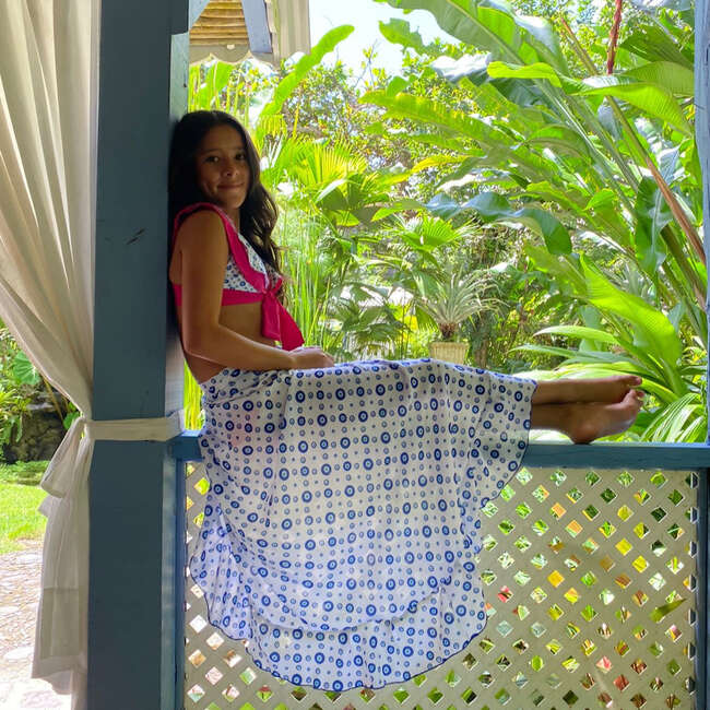 Girls Wrap Skirt, Santorini - Skirts - 2