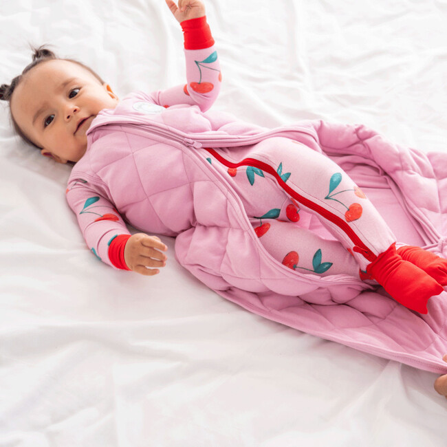 Baby Bamboo Pajamas W/ DreamCuffs®, Cherry - Footie Pajamas - 5