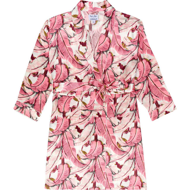 Women's Silk Banana Leaf Robe, Pink