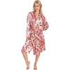 Women's Silk Banana Leaf Robe, Pink - Robes - 2