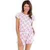 Women's Candy Cane Shirt & Boxer Set, Red - Pajamas - 2