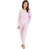 Women's Candy Cane Pajama Shirt and Pant Set, Red - Pajamas - 2