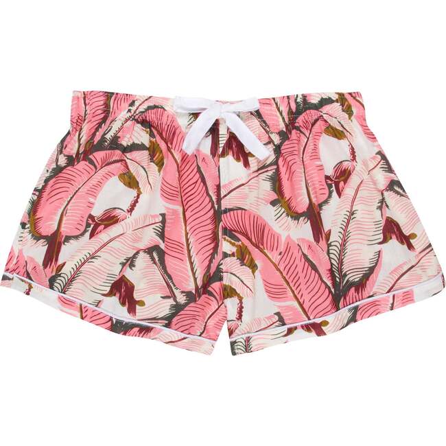 Women's Pink Martinique Banana Leaf Boxer Shorts