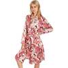 Women's Silk Banana Leaf Robe, Pink - Robes - 4