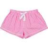 Women's Hepburn Gingham Pink Boxer Shorts - Pajamas - 1 - thumbnail